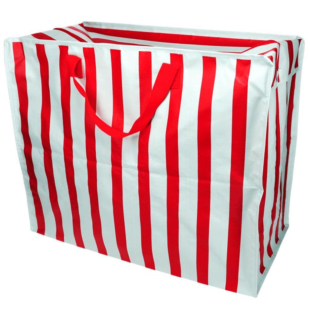 Rex London XXL Aufbewahrungstasche Streifen hellblau-rot ca. 55x48x28cm Jumbotasche