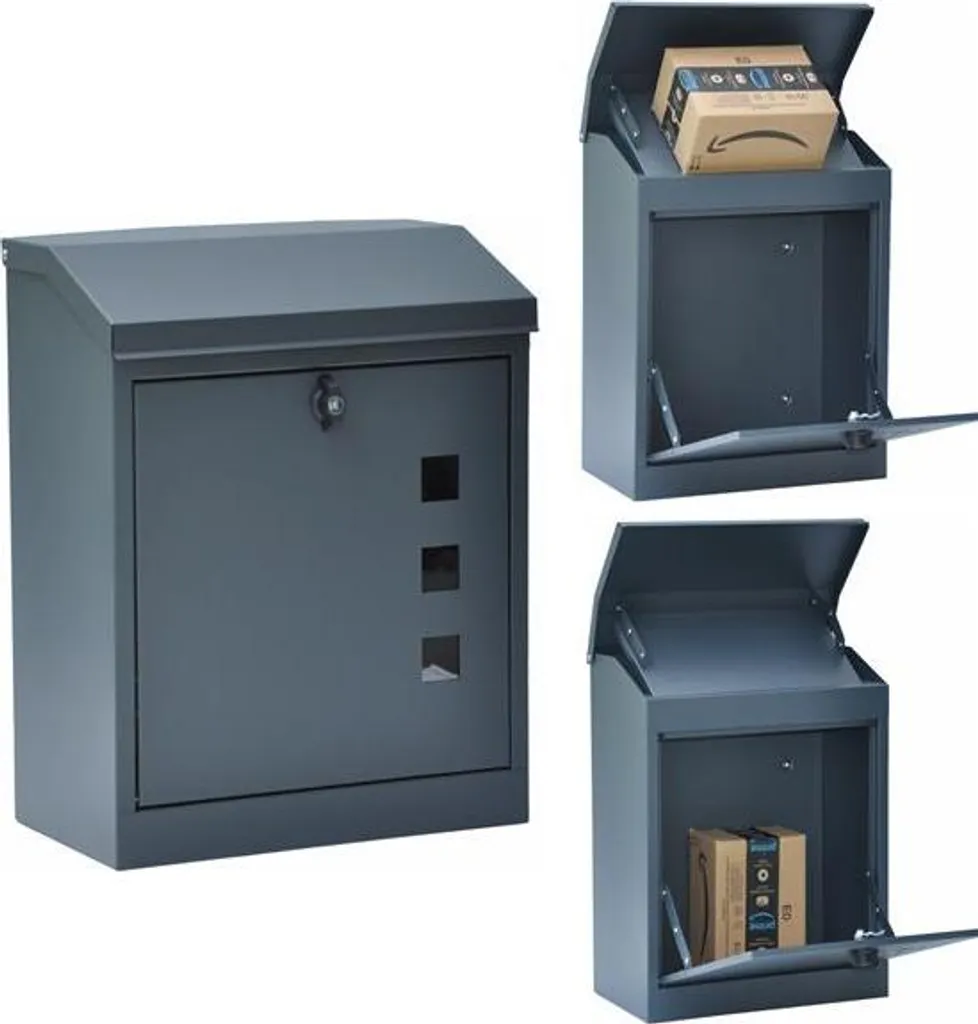 Boîte postale à colis grise haute capacité avec fixation murale - 2