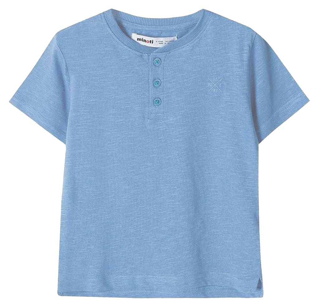 Minoti - T-Shirt für Jungen, Henley-Kragen MN236 (86) (Blau)