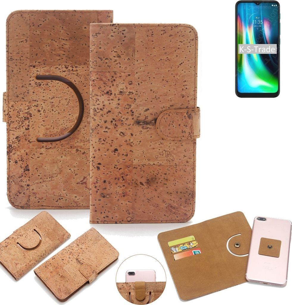 K-S-Trade Handy-Hülle Schutz-Hülle kompatibel mit Motorola Moto G9 Play Handyhülle Schutzhülle Korkhülle Kork-Hülle 1x