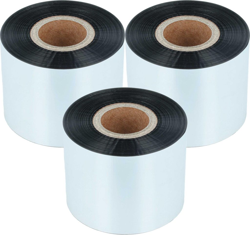 vhbw 3x Thermotransfer-Band kompatibel mit Bixolon Samsung SLP-T403, SLP-T400 Drucker Etikettendrucker, Wischfest, 50 mm x 300 m, Wachs Harz Schwarz