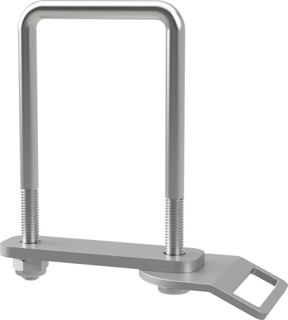 Bullone a U M10 con piastra di serraggio, occhiello di fissaggio e dadi rimorchio zincato SUPROD, M10, LW=71, LH=140 mm
