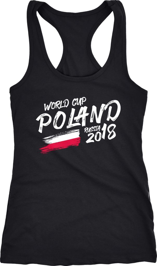 Damen Tanktop Polen Poland Polska Fußball WM Weltmeisterschaft 2018 World Cup Fan-Shirt Moonworks schwarz XXL