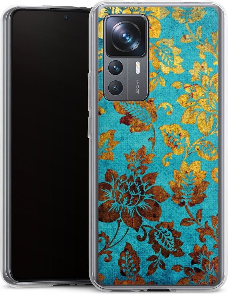 DeinDesign Handyhülle für Xiaomi 12T Pro 5G Silikon Hülle Case Smartphone Schutzhülle Blumen Ornamente Vintage