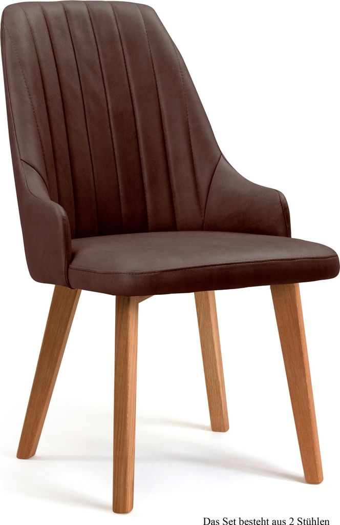 Esszimmerstuhl (2er-Set) Daryl 52x91x60 Eiche geölt/Braun