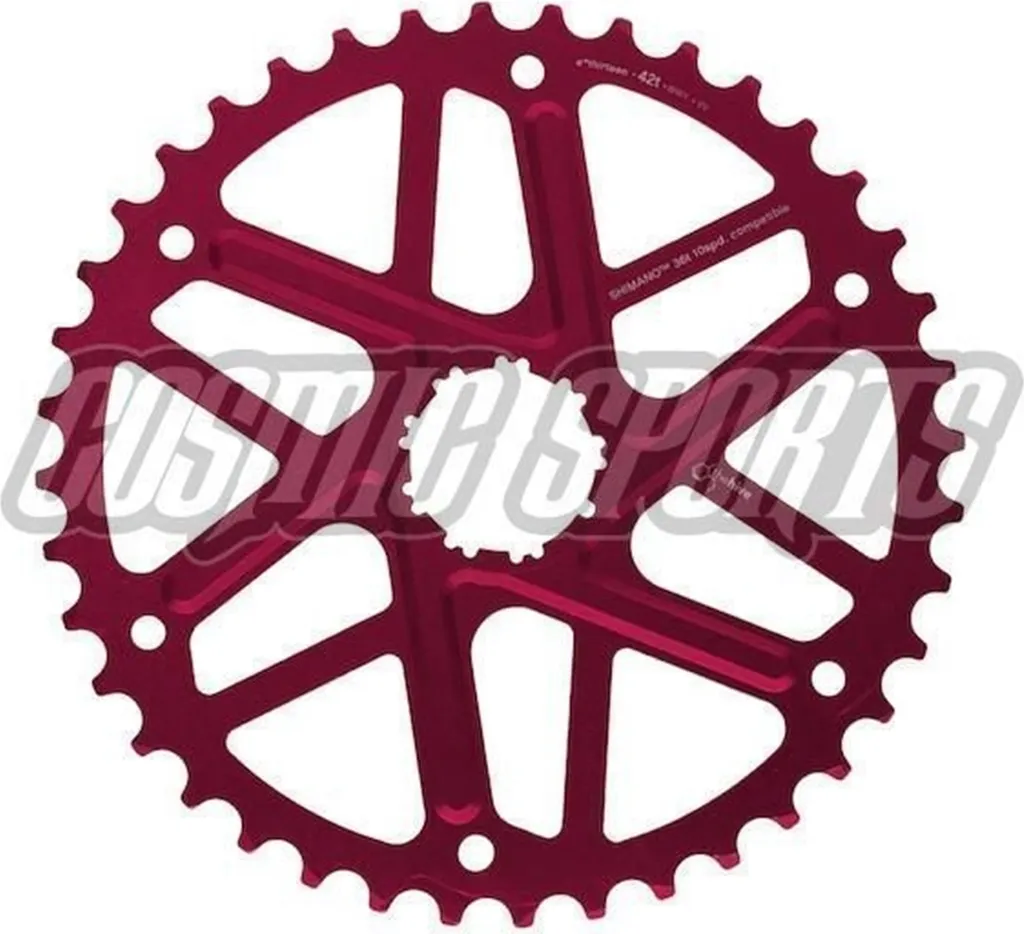Grand Pignon d'Extension 42 Dents Rouge pour Transmission VTT 10s