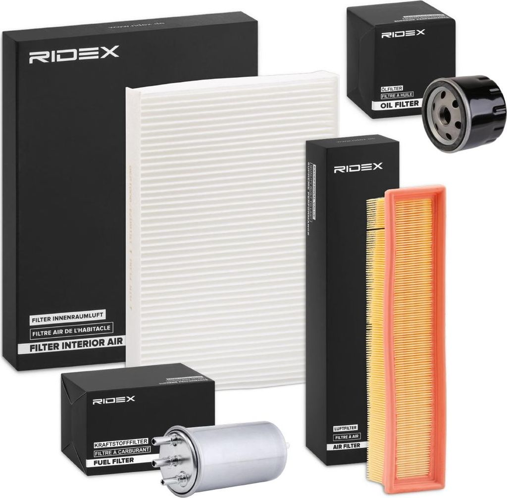 RIDEX Filterset Inspektionspaket Filtersatz für RENAULT LOGAN I Kombi (KS) LOGAN I (LS) Logan Express (US) für DACIA SANDERO