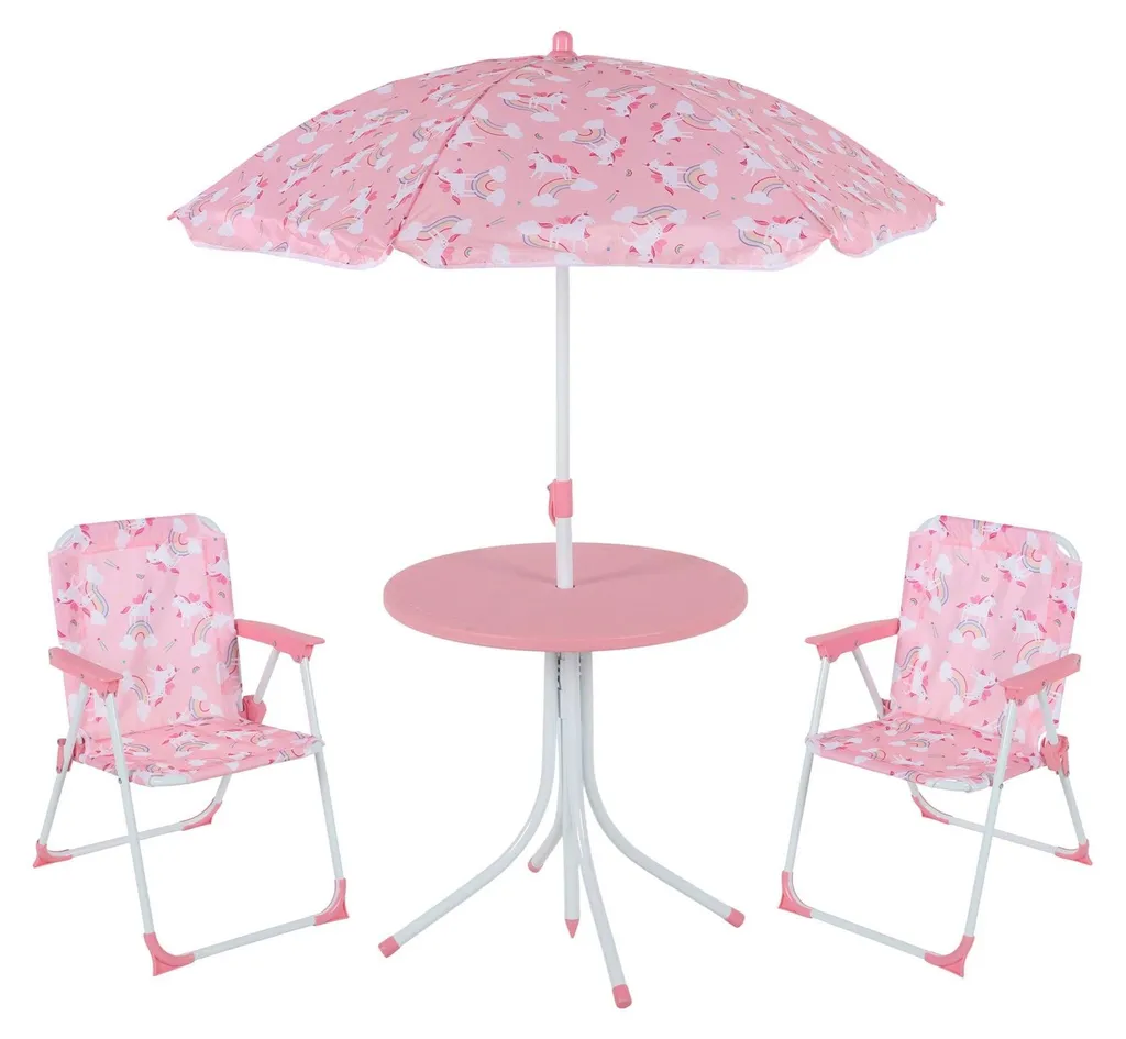 Kit camping enfant parasol réglable anti-UV avec deux sièges pliables