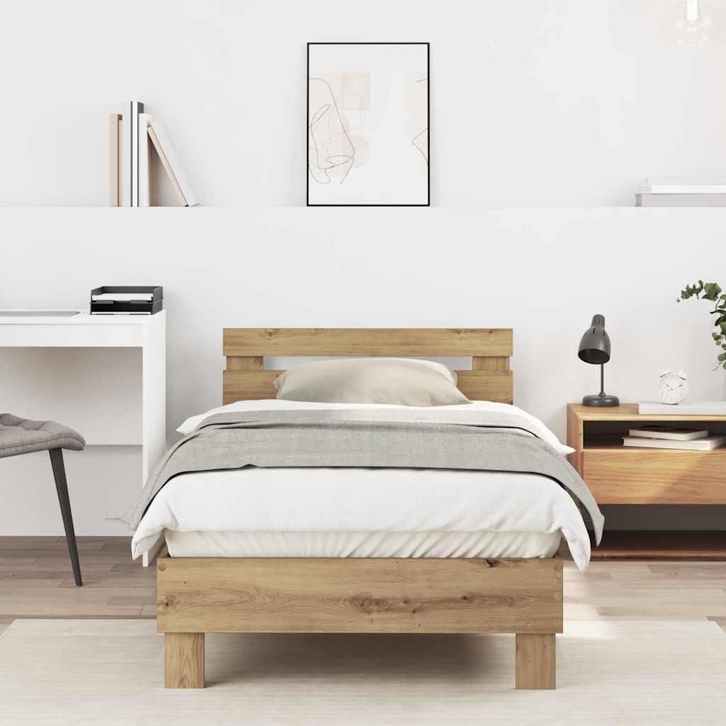 Maison Exclusive - Bettrahmen Artisan-Eiche 203 x 95 x 70 cm Holzwerkstoff