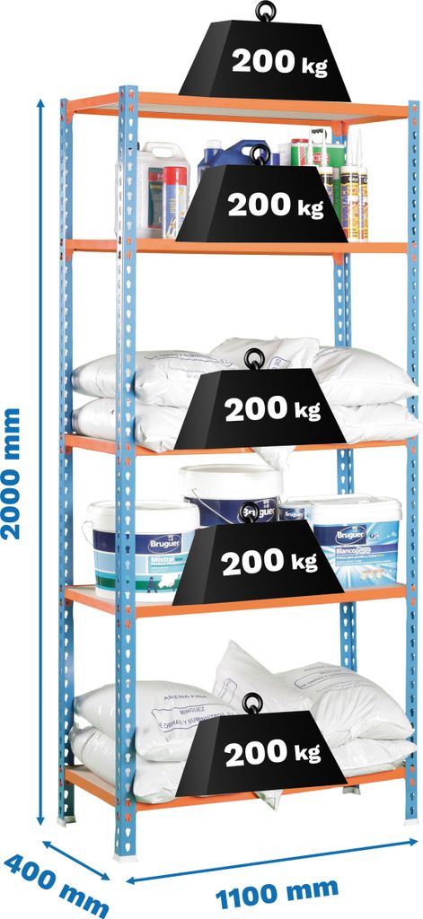 MADERCLICK SUPERPLUS 5/400 BLAU/LARANJA/MADEIRA metallisches Prateleira