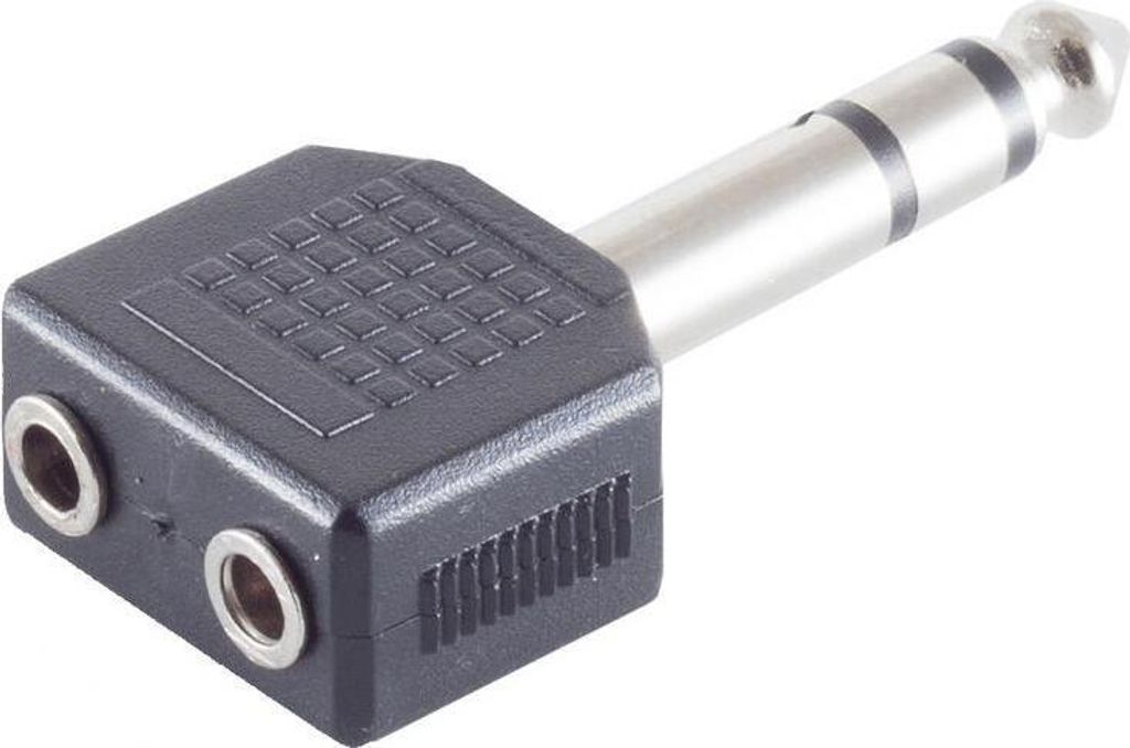 ShiverPeaks S/CONN maximum connectivity Adapter, Klinkenstecker Stereo 6,3mm auf 2 Klinkenkupplung Stereo 3,5 mm (57071)