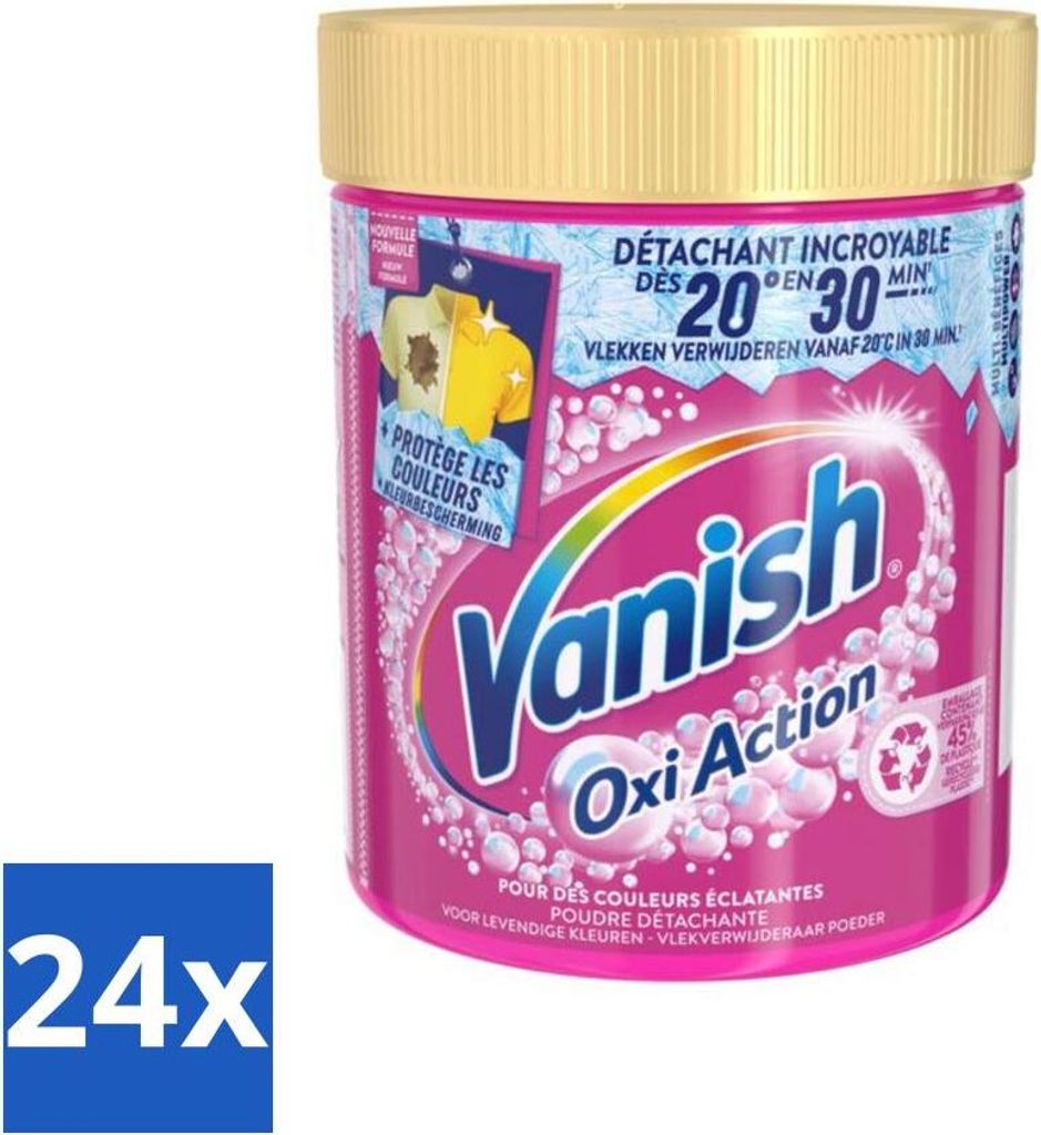 Vanish – Fleckenentferner – Oxi Action Wash Booster Pulver – Für Buntwäsche – 470 g - Vorteilspack - 24 Stücke