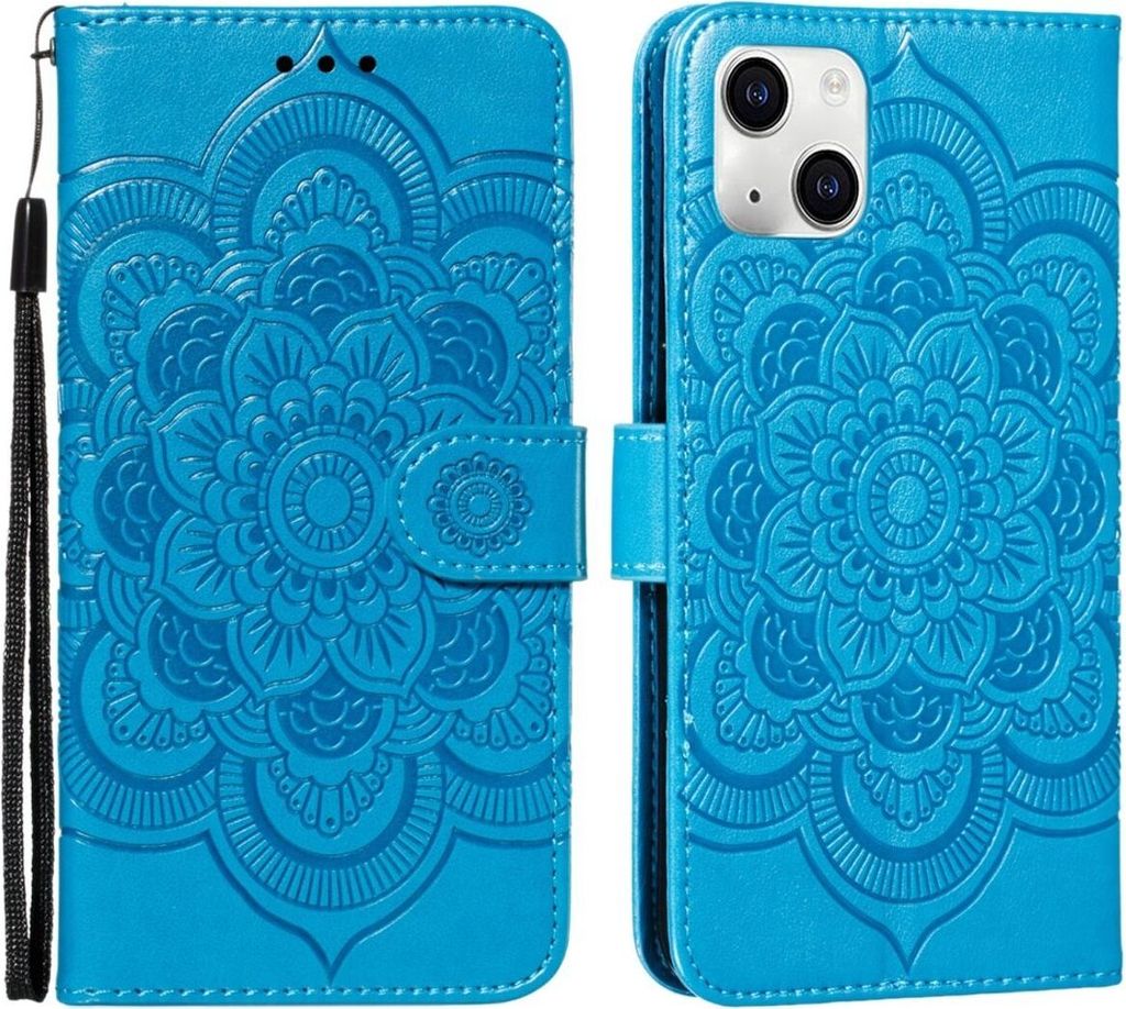 König Design Hülle kompatibel mit Kunstleder Handyhülle - Handy Case Blau