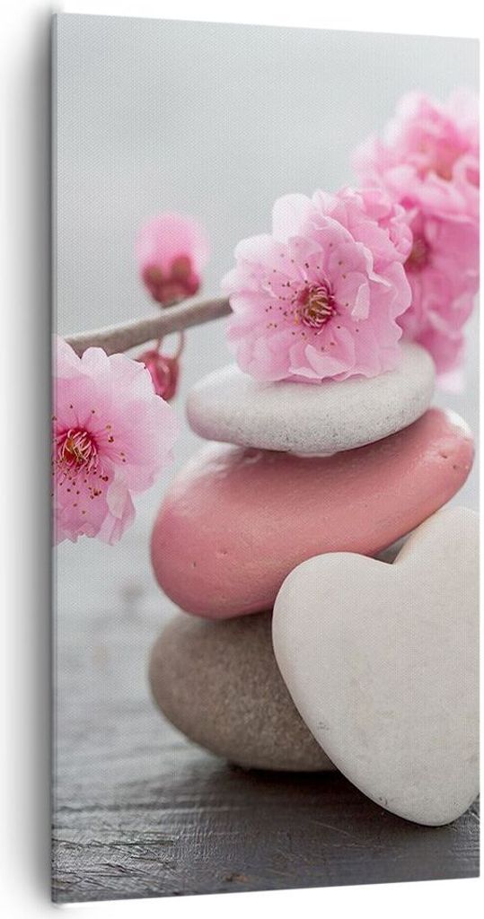 Bild auf Leinwand - Leinwandbild - Yoga weiblich Blume Gesundheit - 65x120cm - Wand Bild - Wanddeko - Leinwanddruck - Bilder - Kunstdruck - Wanddek...