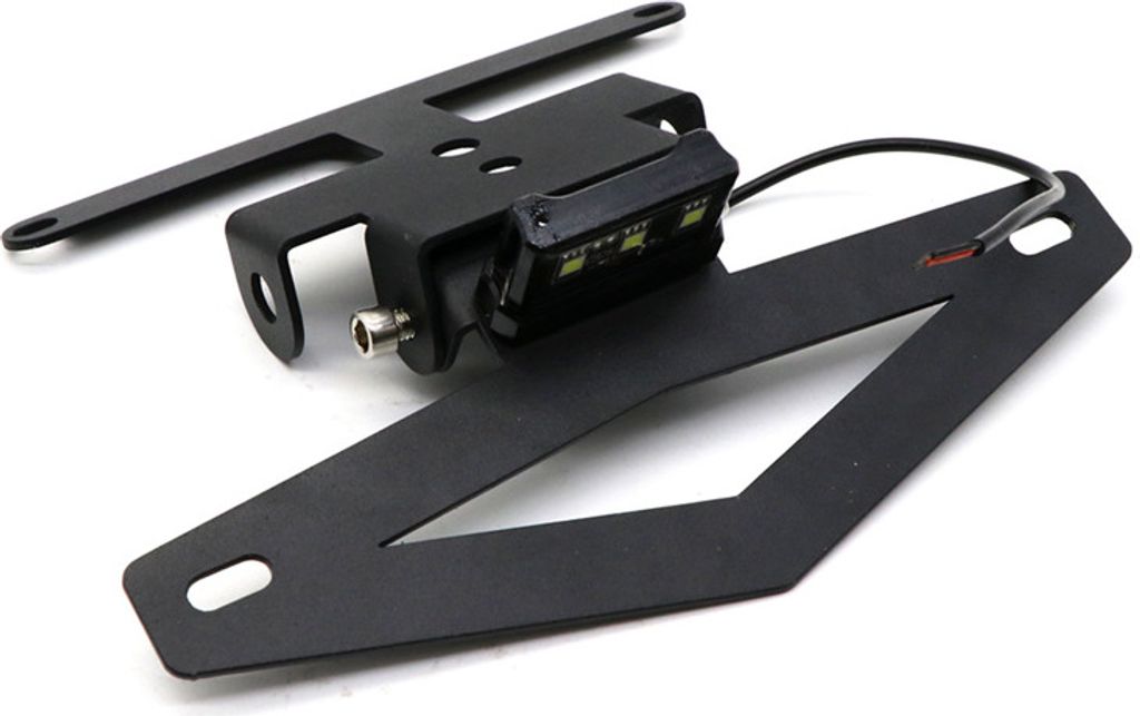 Für Benelli 752S Motorrad Refit Zubehör Klappbarer Kennzeichenrahmen mit Lampe für kurze Heckfahrzeuge schwarz