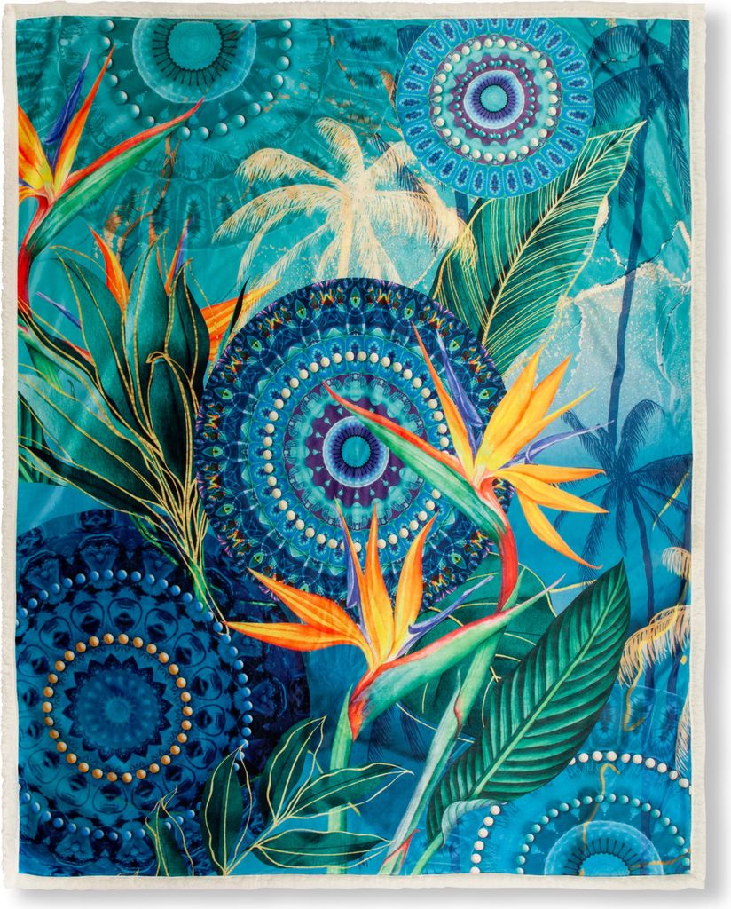Plaid HIP 130x160 cm - mandalas and strelitzia flowers