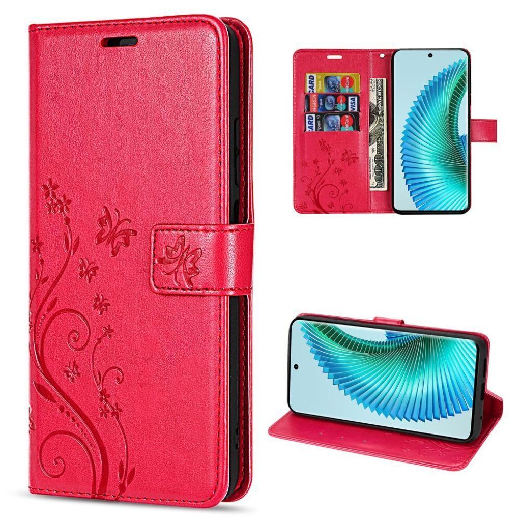 Handy Tasche Honor Magic 6 Lite Hülle Handyhülle Schutzhülle Klapphülle Etui Rot