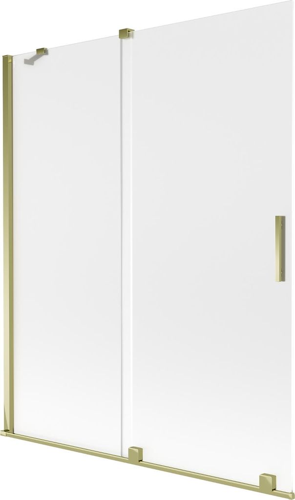 Mexen Velar Wannenwand, 2-flügelig, 140 x 150 cm, matt, gold - 896-140-000-31-50
