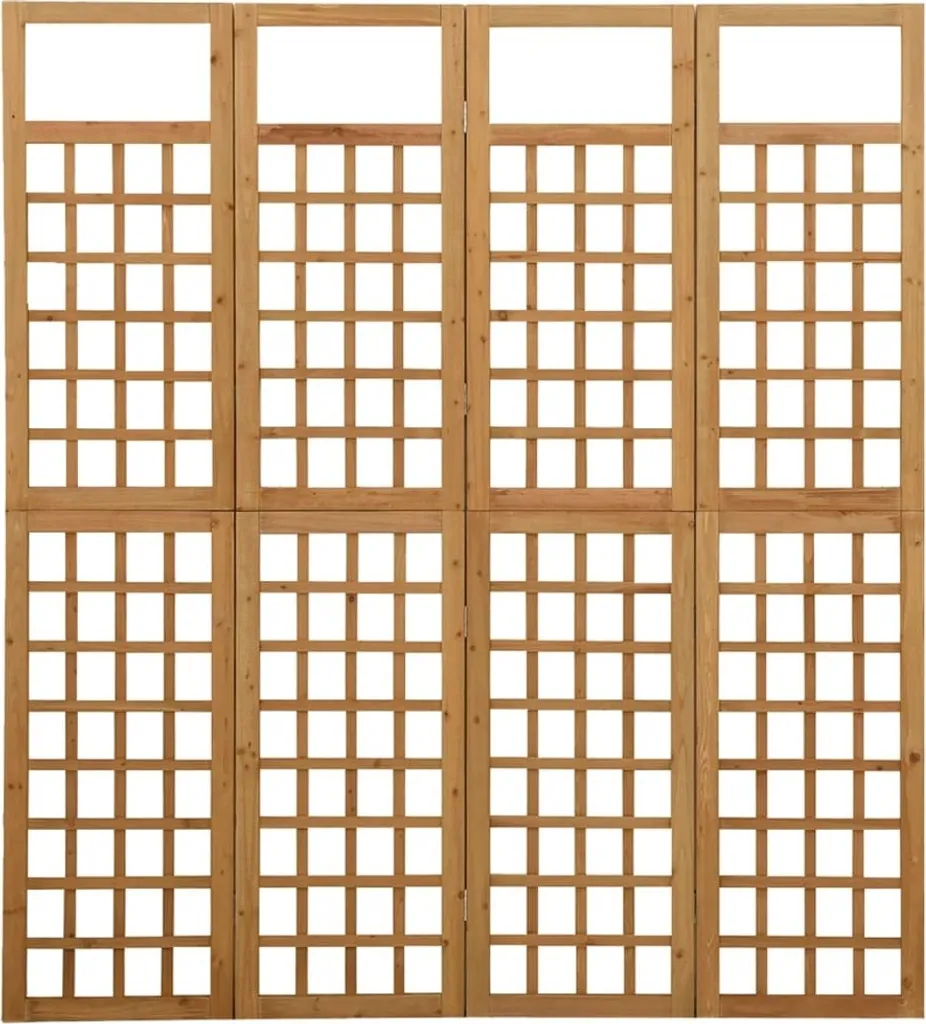 Brise-Vue Treillis Bois de Sapin 4 Panneaux 161x180 cm - Intimité Jardin