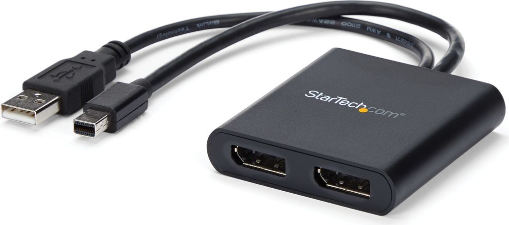 StarTech.com 2-Port Multi-Monitor-Adapter - Mini DisplayPort auf 2x DisplayPort MST Hub - Dual 4K 30Hz - Video Splitter für den erweiterten Deskto...