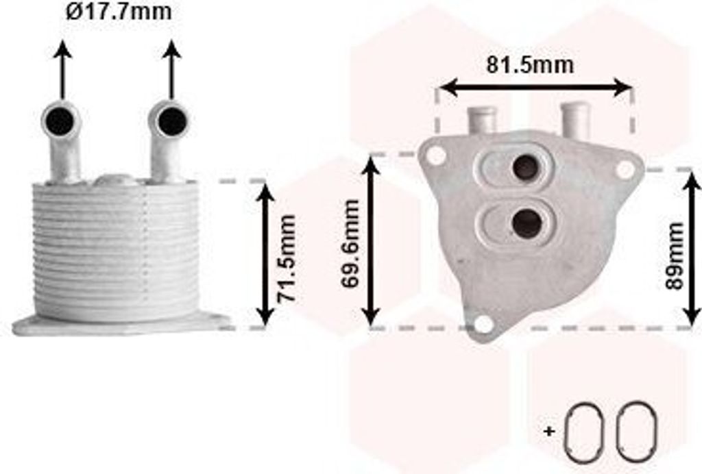 VAN WEZEL 59013711 - OE 31437022 Ölkühler für S60 II (134), V40 (525, 526), V60 I (155, 157), XC40 (536), XC60 (156)
