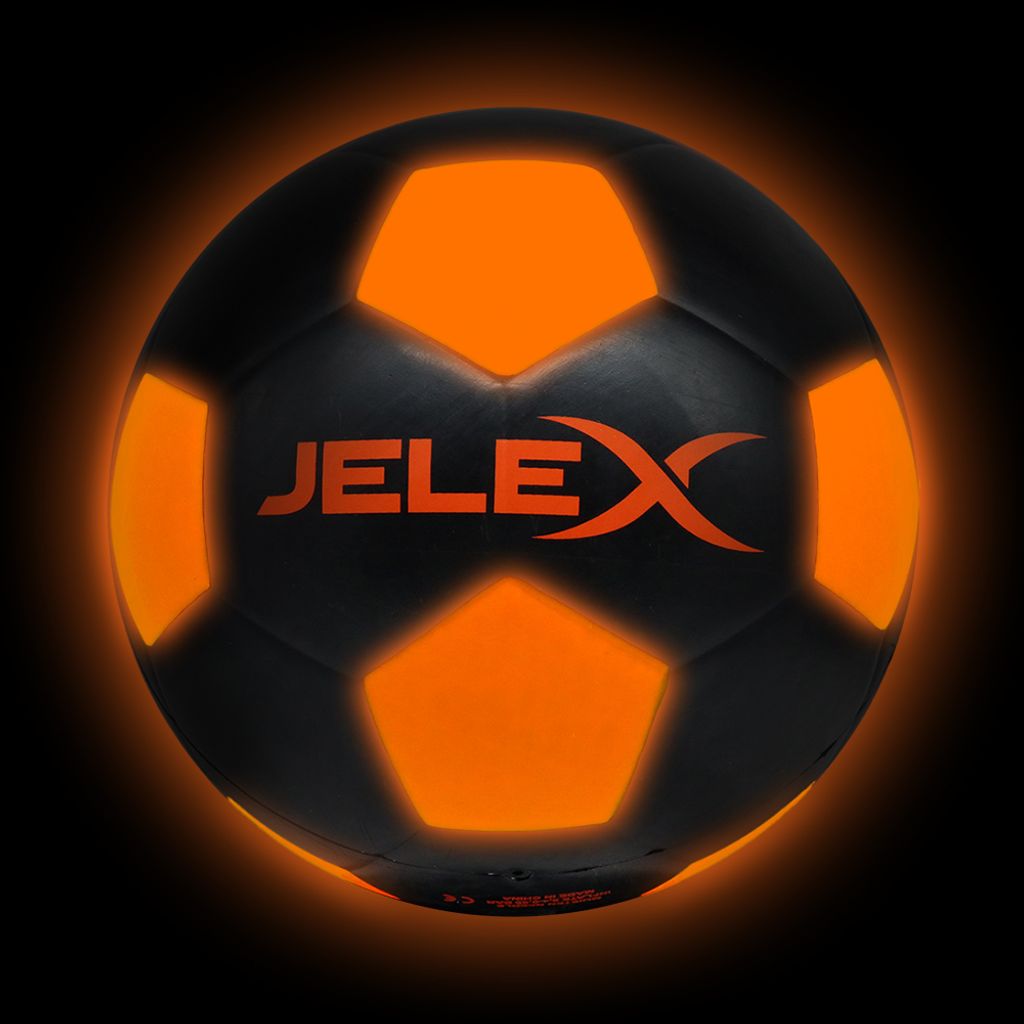 5 JLX-318|JELEX "Neon" LED Leucht Fußball schwarz/orange