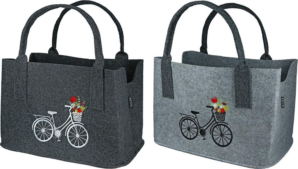 Gilde Filz Tasche "Blumenfahrrad" VE 4 so 44094 Produktbild 