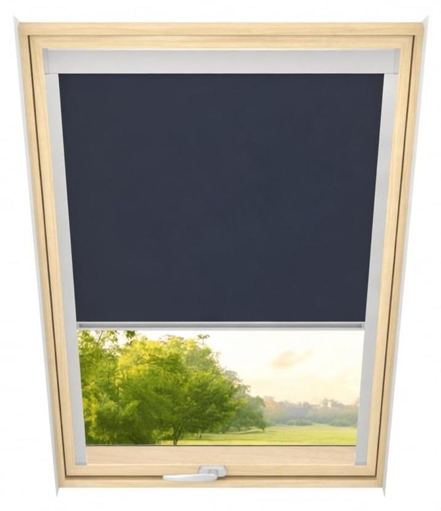 Time4blinds - Dachfenster Rollo - 614mm(B), 1160mm(L) - Verdunkelungsrollo - Blaubeere