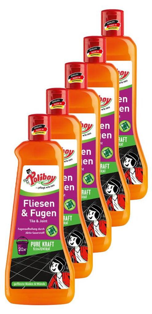 Poliboy Fliesen & Fugen Konzentrat 5er Set - 5L, Inhalt Produktbild 