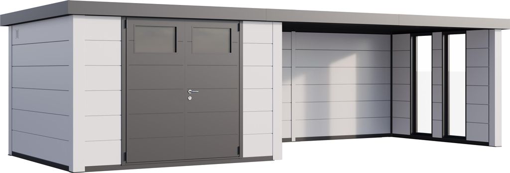 Telluria Metallgerätehaus Classico 3030 mit Lounge Anbau Produktbild 