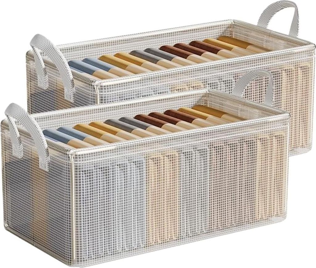 Faltbare Aufbewahrungsboxen mit Griffen für Schrank- und Regalorganisation