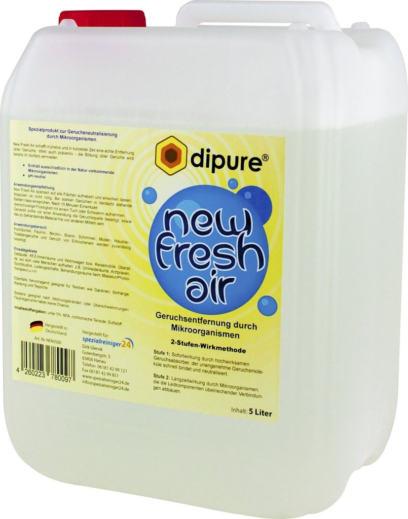 dipure New Fresh Air Geruchsentferner mit Mikroorganismen 5 Liter Kanister