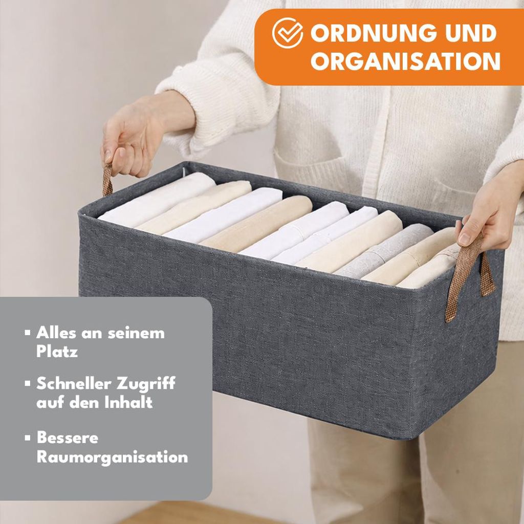 KRUMAD Aufbewahrungsbox Stoff faltbar 47x28x20 cm –