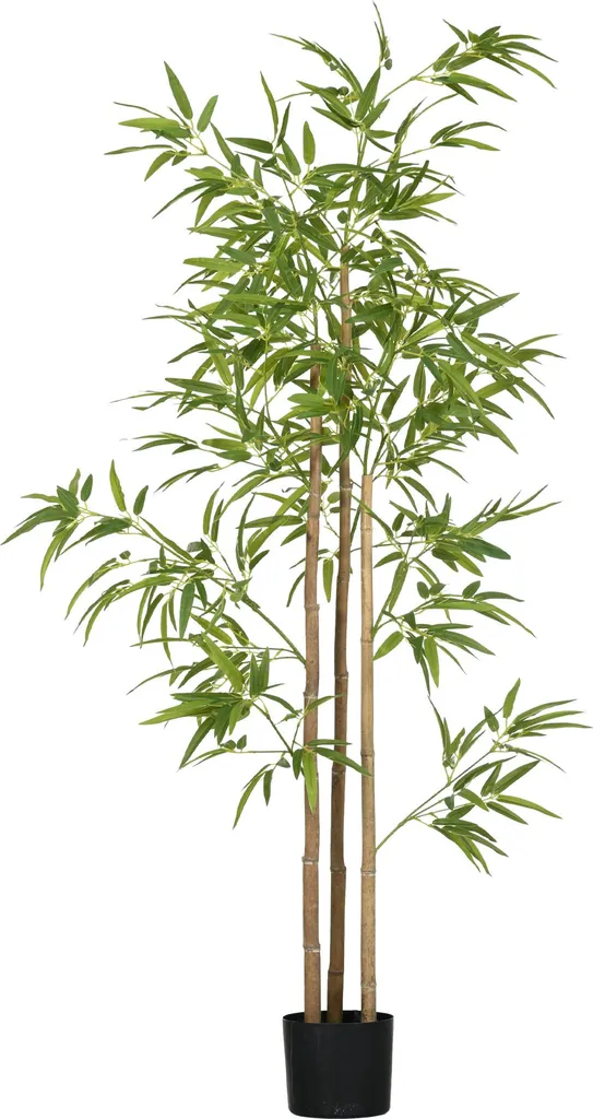 Plante Artificielle Sans Entretien - Bambou 180 cm Vert pour Intérieur Sombre