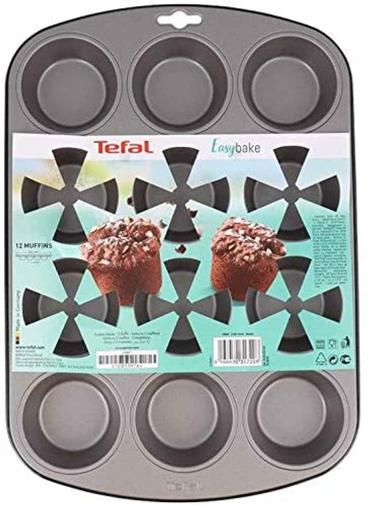 Tefal 12er Cupcake Muffinform Backform Backhilfe Muffinförmchen Backblech form 
