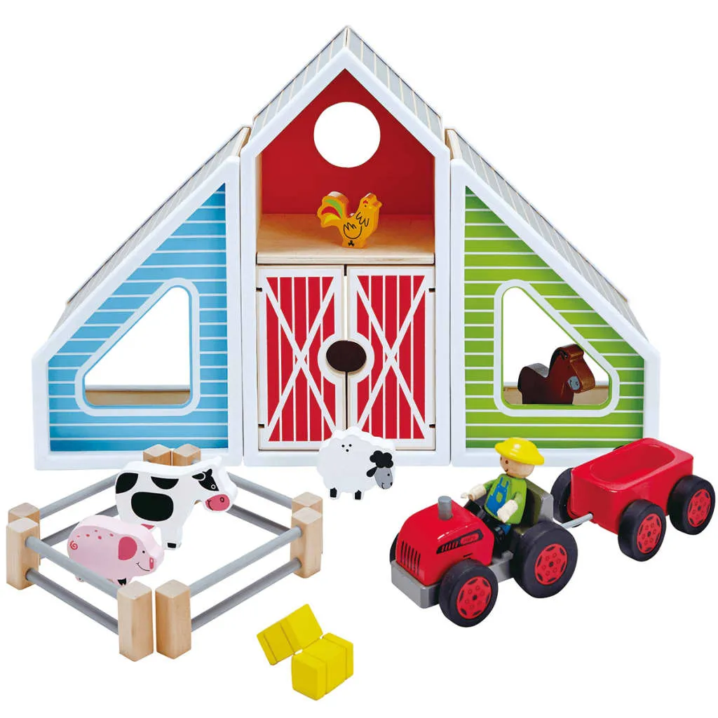 Hape Ferme Playscape E3015 en bois : premier jeu d'éveil pour enfant