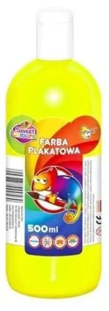 Farby plakatowe fluorescencyjne 500 ml 6 kolorów żółtych