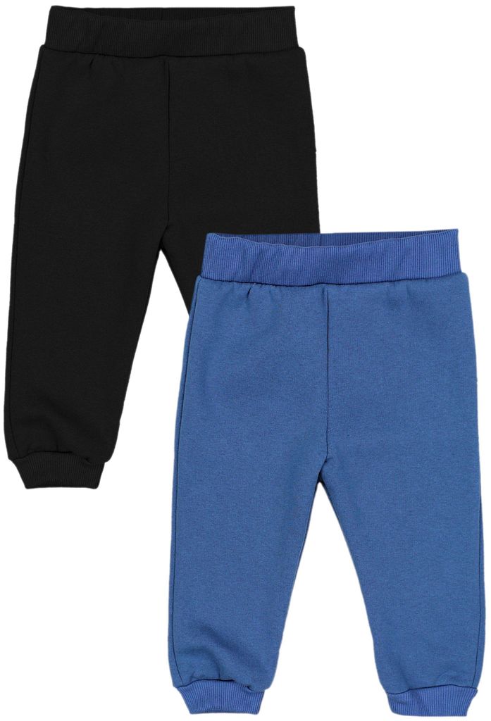 TupTam Baby Jungen Hosen Winter Thermo Babyhose Warm Sweathose 2er Pack, Farbe: Jeansblau / Schwarz, Größe: 98