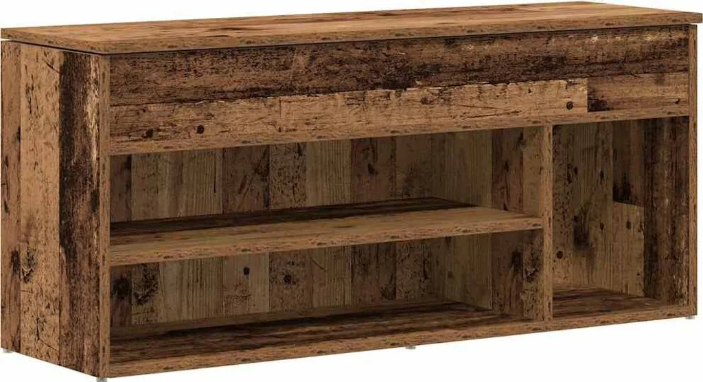 Panca Scarpiera Industriale 102x30,5x45 cm - Legno di Recupero
