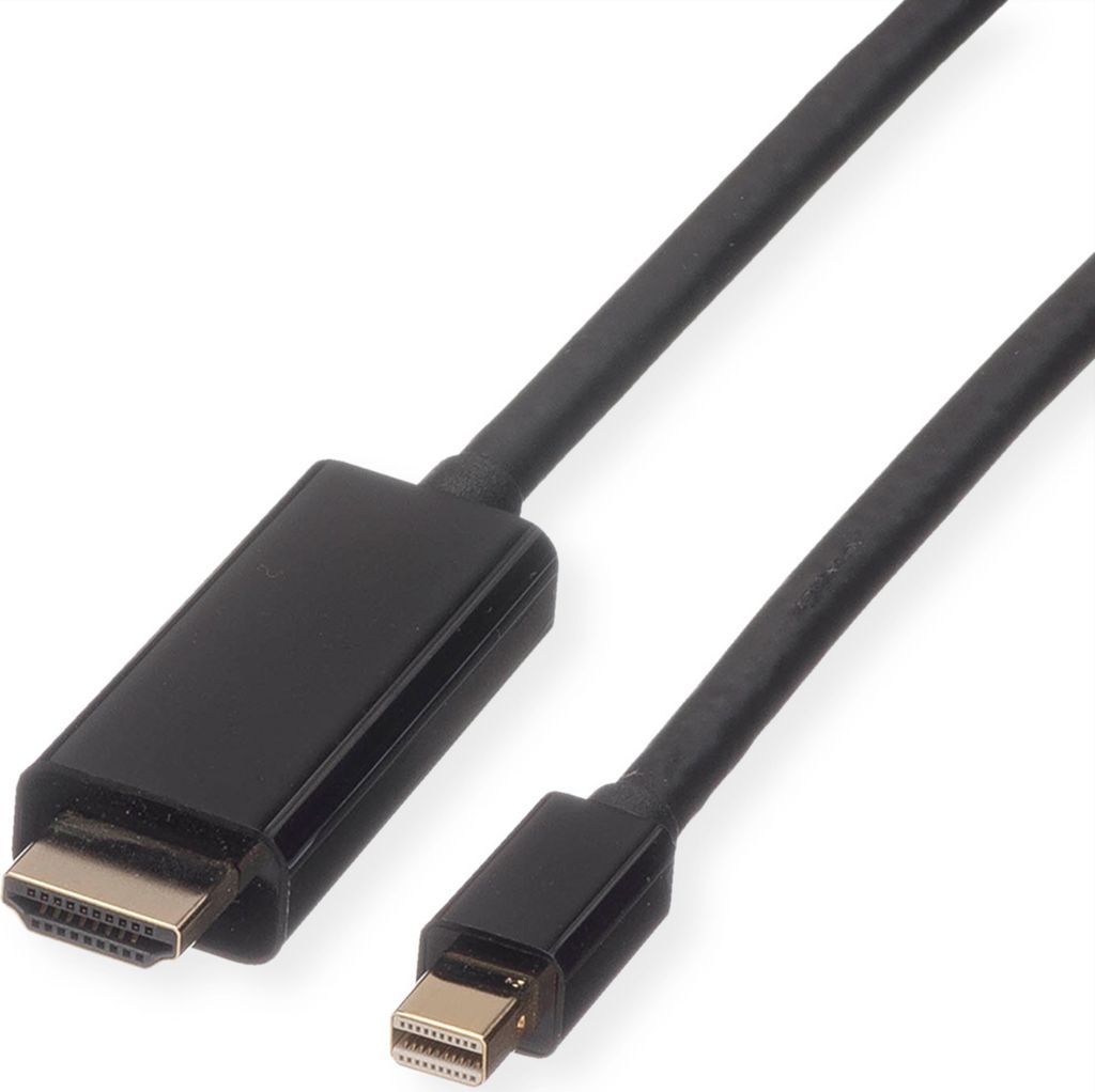 ROLINE Mini DisplayPort Kabel, Mini DP-UHDTV, ST/ST, schwarz, 1 m