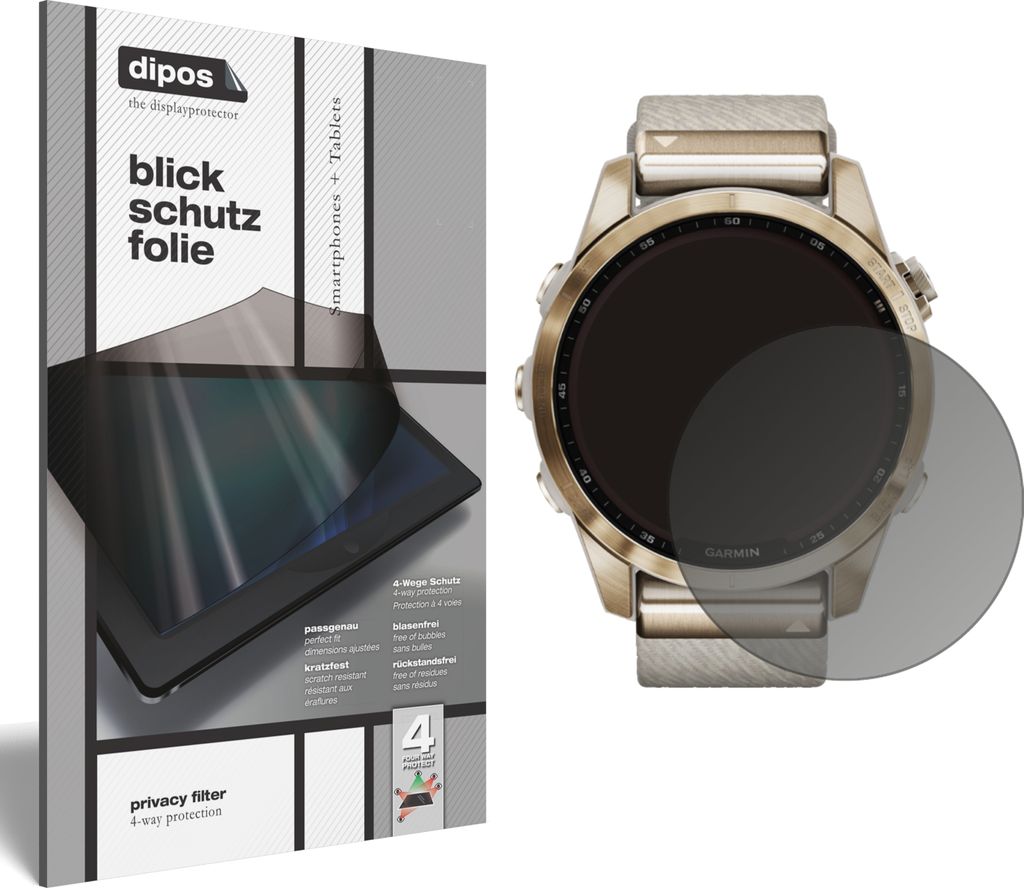 Blickschutzfolie für Garmin Fenix 7S (42 mm) matt Schutzfolie Folie Display Schutz dipos