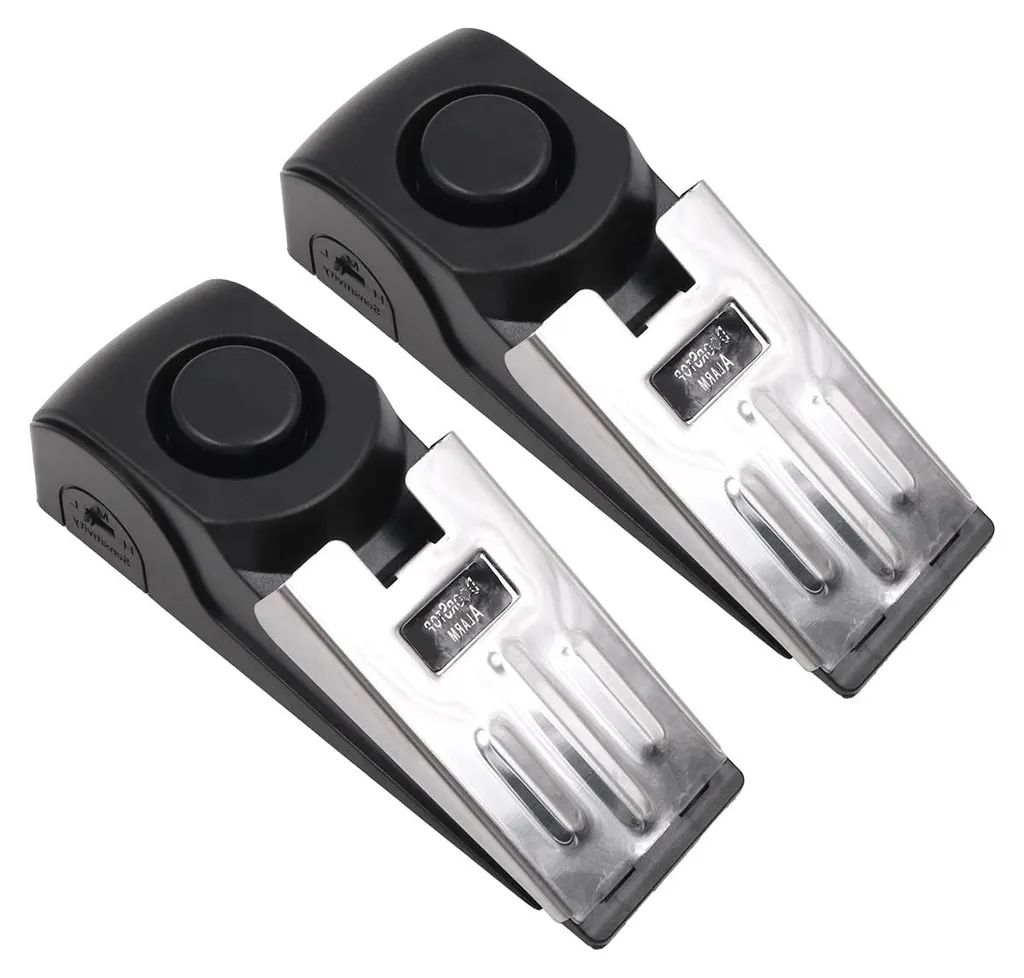 Kit de 2 alarmes de porte bloque-porte 120dB avec base antidérapante