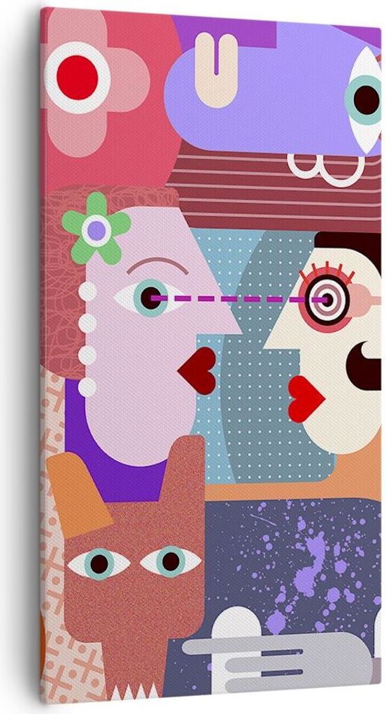 Bild auf Leinwand - Leinwandbild - Abstraktion modern - 55x100cm - Wand Bild - Wanddeko - Leinwanddruck - Bilder - Kunstdruck - Wanddekoration - Le...