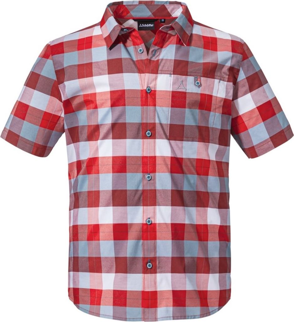 Schöffel Kurzarmhemd Moraans M mit kariertem Design goji berry 46