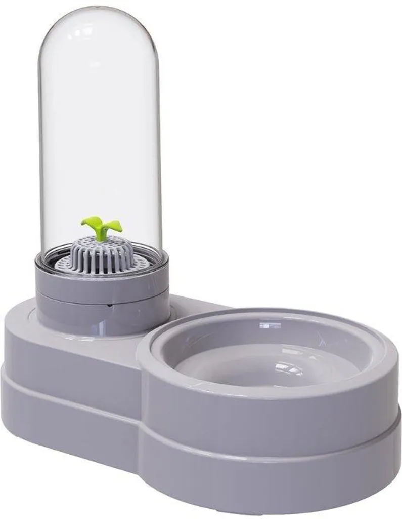 Fontaine à eau silencieuse 580 ml grise, filtration active pour chats