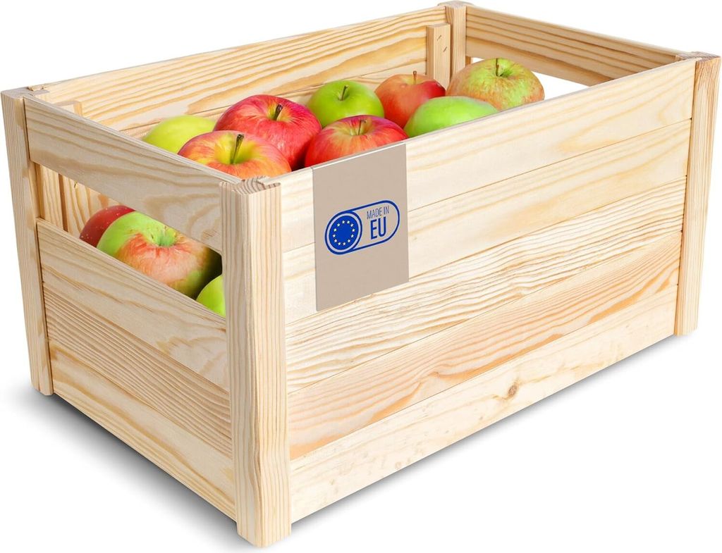 Creative Deco Faltbare Holzkiste Klappkiste | 46 x 29,5 x 23,5 cm | Aufbewahrungsbox Obstkiste, Gemüse Holzbox