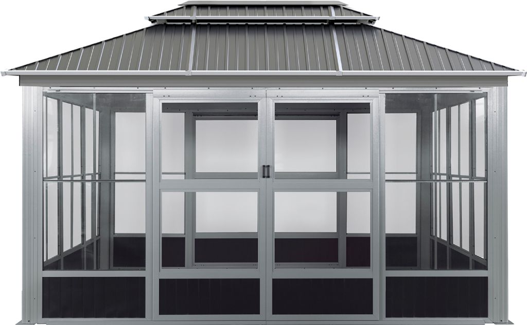 Sojag Olan 1014 Pavillon mit Seitenteilen Grau 4x3 m Produktbild 