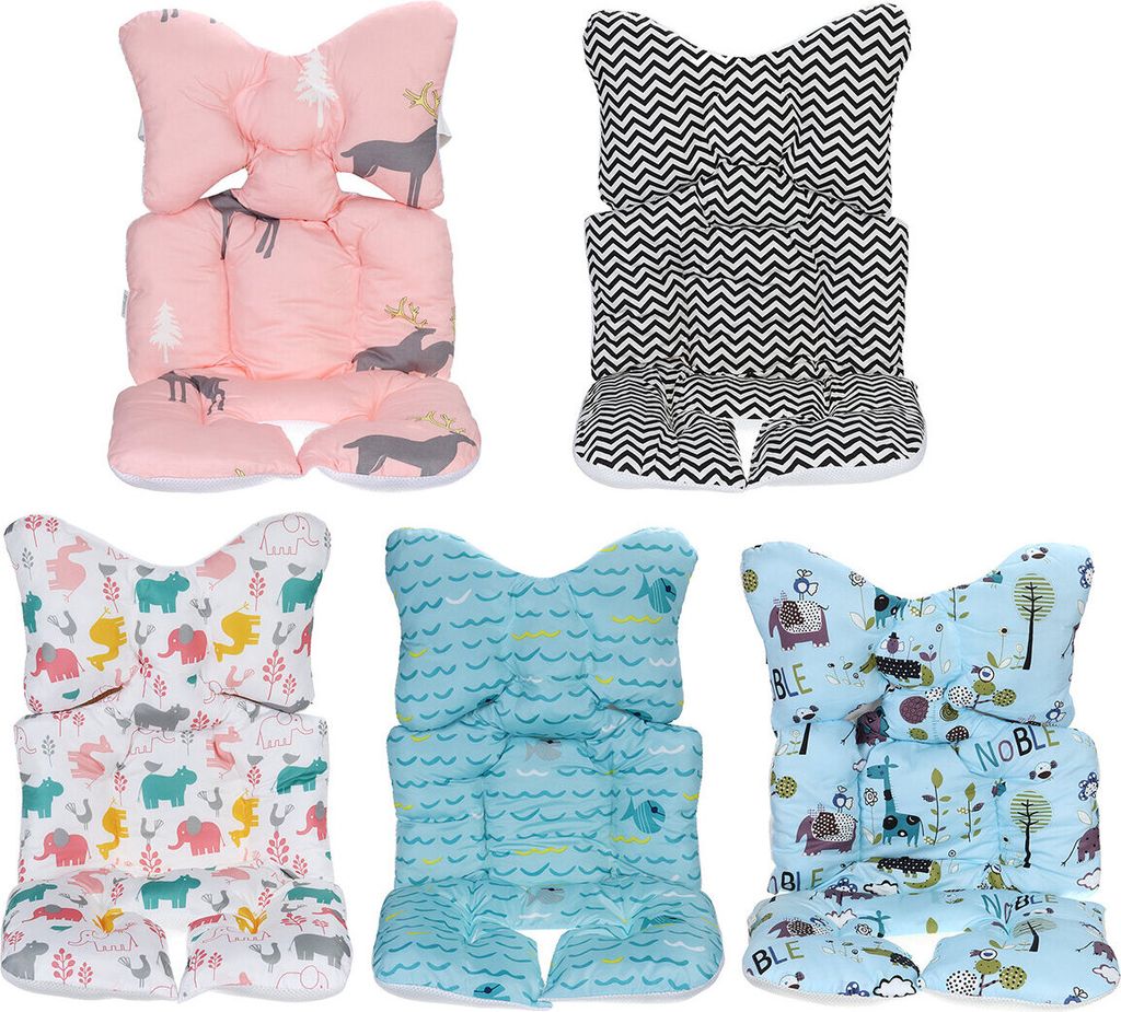 Baumwolle Baby Kinderwagen Liner Seat Pad Mat Pram Kinderstuhl Liner Cover Mat Auto Sitzstuhl Kissen - blaue Cartoons