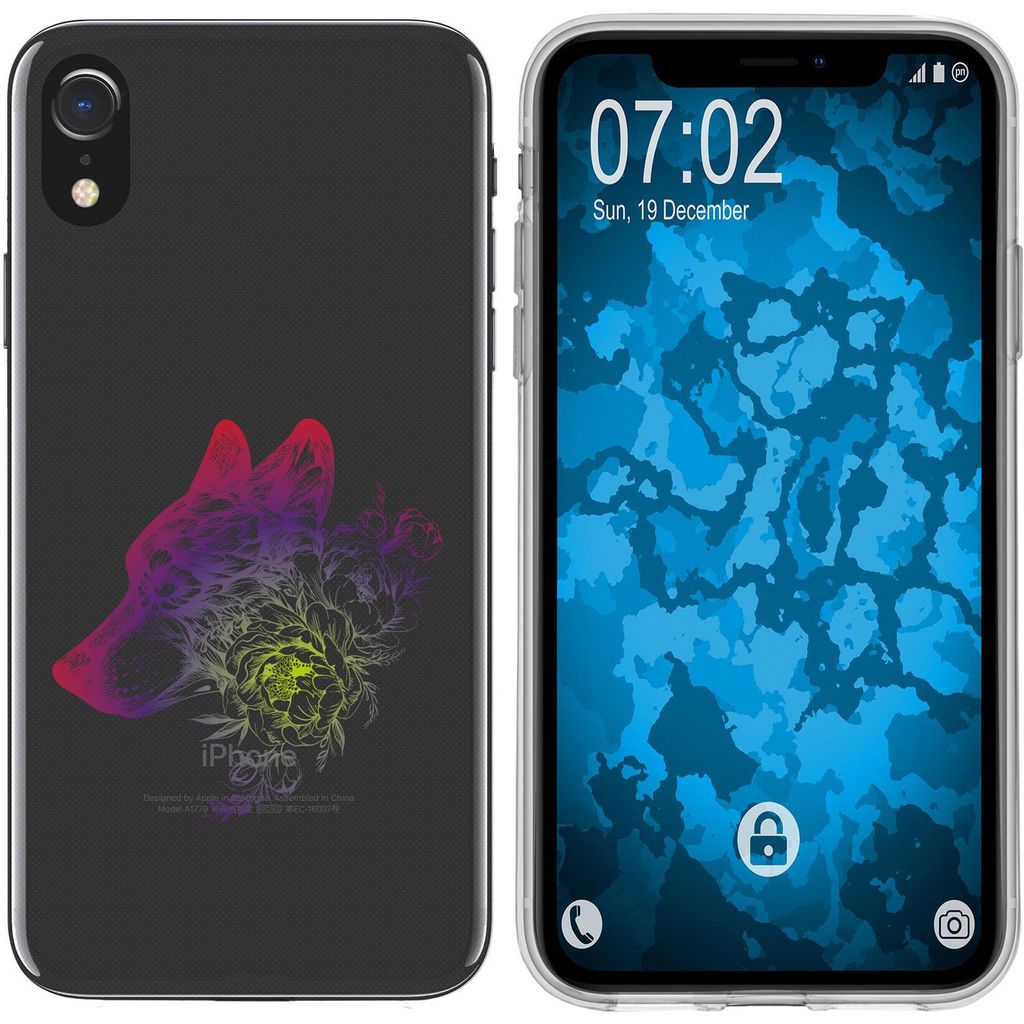 PhoneNatic Case kompatibel mit Apple iPhone Xr Silikon-Hülle Floral Wolf M3-5