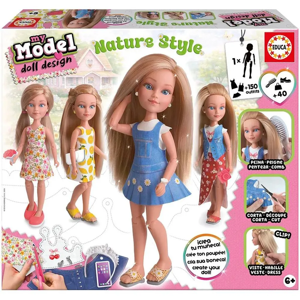 Jeu de poupée à habiller My Model Nature Style Educa pour maternelle